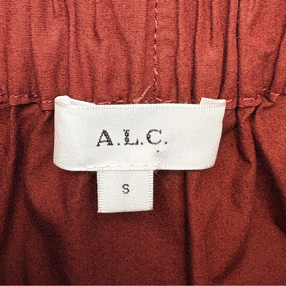 A.L.C. Nate High Waist Paper Bag Shorts Dark Bosco Size 27 - Picture 3 of 10